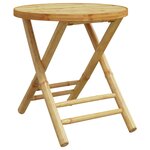vidaXL Ensemble de bistro pliante 3 Pièces et coussins gris foncé bambou