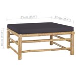 vidaXL Salon de jardin 9 Pièces avec coussins gris foncé bambou