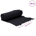 vidaXL Membrane géotextile noir 1 x 50 m fibre de polyester