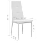 vidaXL Chaises à manger lot de 4 blanc similicuir