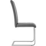 Lot de 8 chaises pieds acier siège de salon cuisine salle à manger design carré élégant gris 08_0000092