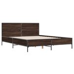 vidaXL Cadre de lit chêne marron 160x200 cm bois d'ingénierie et métal