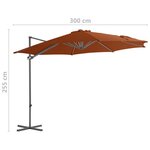 vidaXL Parasol déporté avec mât en acier Terre cuite 300 cm