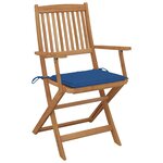 vidaXL Chaises pliables d'extérieur avec coussins 8 Pièces Bois d'acacia