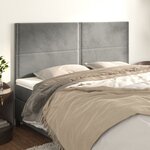 vidaXL Têtes de lit 4 Pièces Gris clair 80x5x78/88 cm Velours