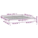 vidaXL Cadre de lit à LED sans matelas noir 120x190 cm bois massif