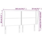 vidaXL Tête de lit avec oreilles Gris 163x23x118/128 cm Similicuir