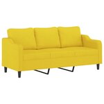 vidaXL Ensemble de canapés 4 Pièces avec coussins Jaune clair Tissu