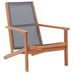 vidaXL Chaise de jardin Gris Bois d'eucalyptus solide et textilène