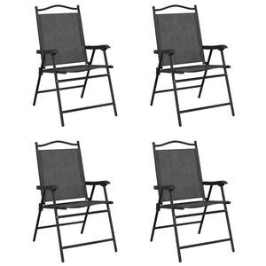 vidaXL Chaises de jardin pliables lot de 4 en acier et textilène