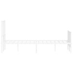 vidaXL Cadre de lit métal avec tête de lit/pied de lit blanc 120x190cm