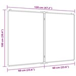 vidaXL Tableau blanc magnétique pliable 120x100x1 7 cm aluminium
