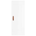 vidaXL Buffet haut Blanc brillant 34 5x34x180 cm Bois d'ingénierie