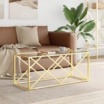 vidaXL Table basse 110x45x45 cm acier inoxydable et verre