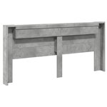 vidaXL Armoire tête de lit avec LED gris béton 220x16 5x103 5 cm
