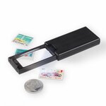 Loupe de poche extractible LED - grossissement X2 et X45 - noir