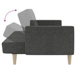 vidaXL Canapé-lit à 2 places gris foncé tissu