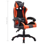 vidaXL Fauteuil de jeux vidéo avec LED RVB Orange et noir Similicuir