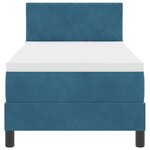 vidaXL Lit à ressort avec matelas et LED Bleu Foncé 80x200 cm Velours