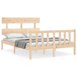 vidaXL Cadre de lit avec tête de lit 140x190 cm bois massif