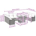 Ensemble de Canapé de Jardin 11 Pièces avec Coussins Gris Poly Rattan