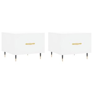 vidaXL Tables basses 2 Pièces blanc 50x50x40 cm bois d'ingénierie