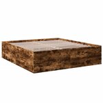 vidaXL Cadre de lit chêne fumé 180x200 cm bois d'ingénierie