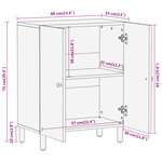 vidaXL Armoire latérale 60x33x75 cm bois massif de manguier