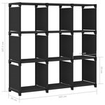 vidaXL Étagère d'affichage 9 cubes Noir 103x30x107 5 cm Tissu