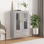 vidaXL Buffet haut sonoma gris 69 5x31x115 cm bois d'ingénierie