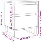 vidaXL Tables de chevet 2 Pièces chêne fumé 40x35x50 cm bois ingénierie