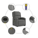 vidaXL Fauteuil de massage inclinable Gris foncé Tissu