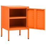 vidaXL Table de chevet Orange 35x35x51 cm Acier