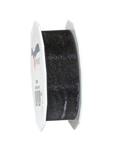Organza sheer 25-m-rouleau 25 mm noir