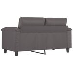 vidaXL Canapé à 2 places Gris 120 cm Similicuir