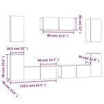 vidaXL Ensemble de meubles TV 7 Pièces Blanc Bois d'ingénierie