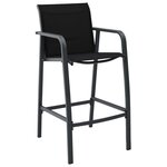 vidaXL Chaises de bar de jardin 2 Pièces Noir Textilène