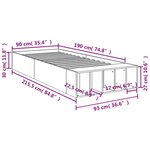 vidaXL Cadre de lit blanc 90x190 cm bois d'ingénierie