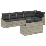 vidaXL Ensemble de canapé de jardin 8 pièces avec coussins gris clair en poly rattan