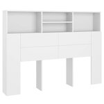 vidaXL Armoire de tête de lit Blanc 140x19x103 5 cm