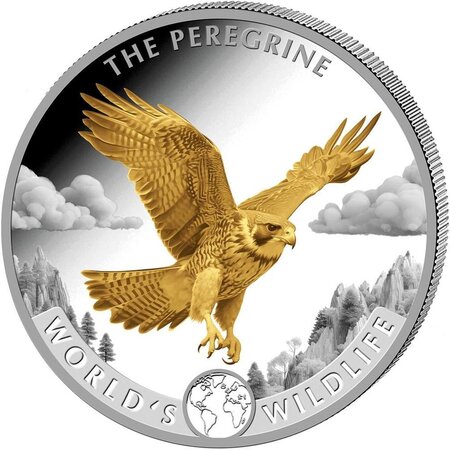 Pièce de monnaie en Argent 20 Francs g 31.1 (1 oz) Millésime 2024 World Wildlife Congo PEREGRINE FALCON