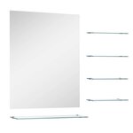 vidaXL Miroir mural avec 5 étagères Argenté 50 x 60 cm
