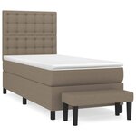 vidaXL Sommier à lattes de lit avec matelas Taupe 90x190 cm Tissu