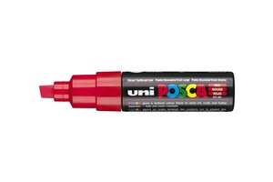 Marqueur pointe large biseautée POSCA PC8K 8mm Rouge x 6 POSCA
