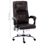 Chaise fauteuil siège de bureau informatique étude de massage similicuir brun 02_0024016