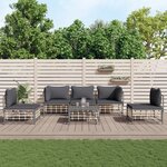 vidaXL Salon de jardin 6 Pièces avec coussins anthracite résine tressée