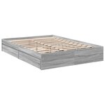 vidaXL Cadre de lit et tiroirs sonoma gris 140x200cm bois d'ingénierie