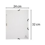 Chemise 3 Rabats À Élastiques Carte Lustrée 400g/m2 - A4 - Blanc - X 25 - Exacompta