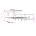 vidaXL Cadre de lit métal avec tête de lit/pied de lit blanc 200x200cm