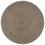vidaXL Tapis fait à la main Jute Rond 180 cm Gris